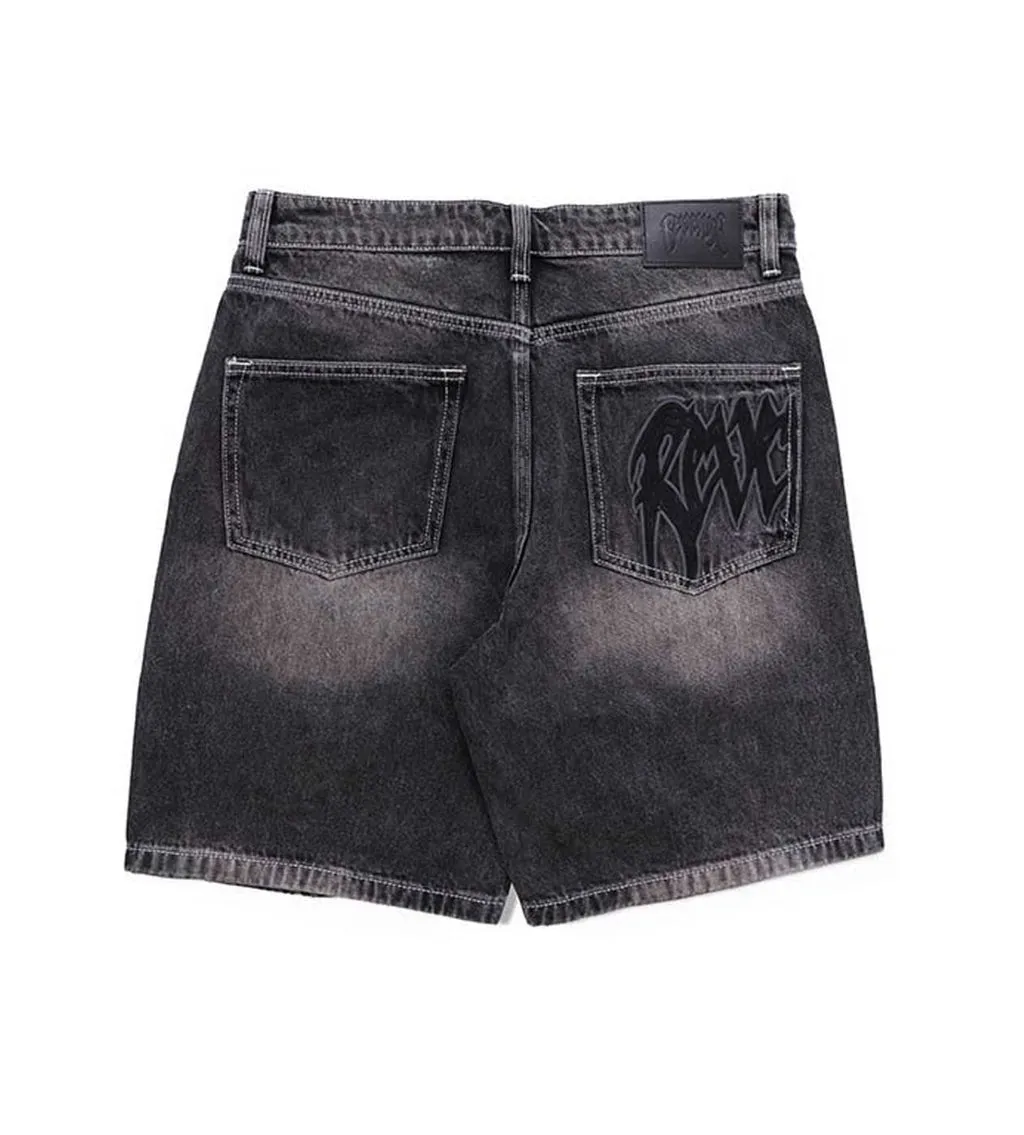 Revenge-Thorn-denim-short-black (1)